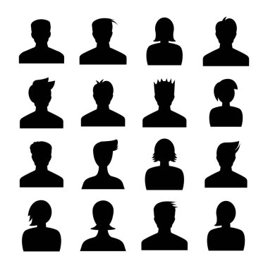 İnsan avatar simgeleri siluet temasını ayarlar
