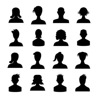 İnsan avatar simgeleri siluet temasını ayarlar