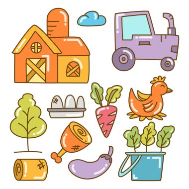 çiftlik vektörü elemanları renk çizgisi temasıName