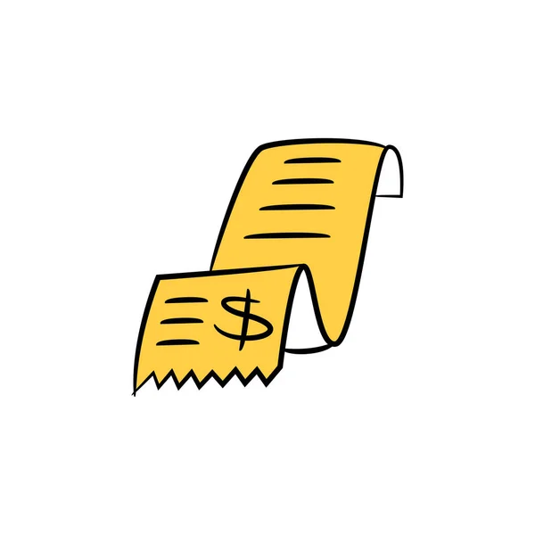 美元钞票或收到黄色涂鸦主题 — 图库矢量图片