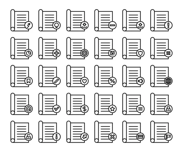 Livres Icônes Définir Ligne Thème Conception — Image vectorielle