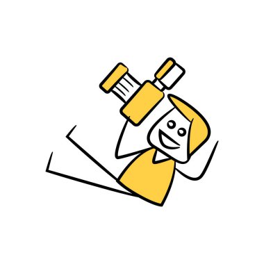 fotoğrafçı ve kamera sarı çizgi figür teması