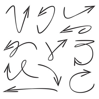 Elle çizilmiş ok vektör kümesi