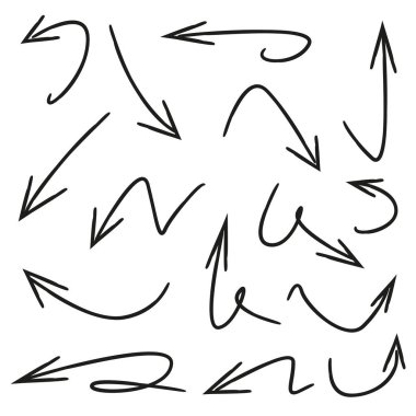 Elle çizilmiş ok vektör kümesi