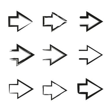 Elle çizilmiş ok vektör kümesi