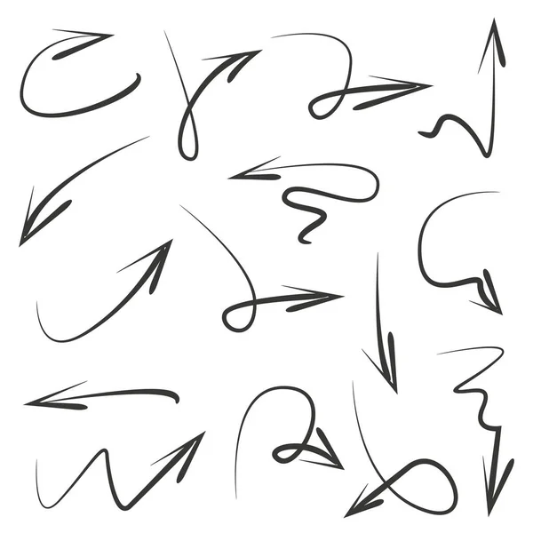 手描き矢のベクトルセット — ストックベクタ