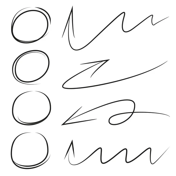Flèches Dessinées Main Cercles — Image vectorielle