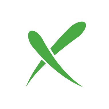 yeşil yanlış sembol veya X işareti