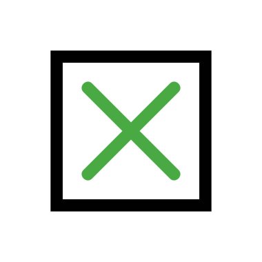 yeşil yanlış sembol veya X işareti