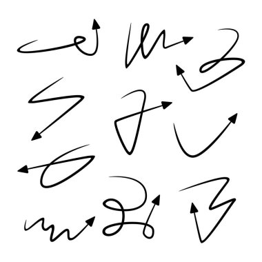 Elle çizilmiş ok vektör kümesi