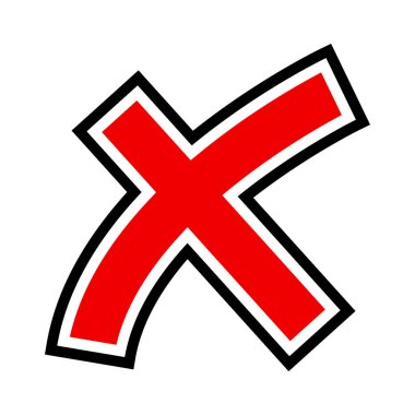 kırmızı yanlış işaret vektörü