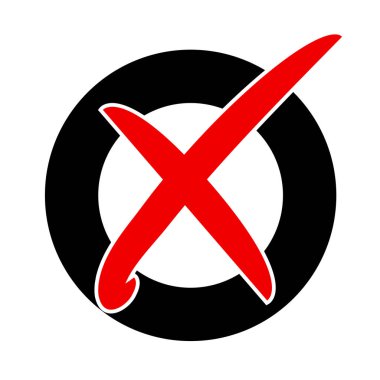 kırmızı yanlış işaret vektörü