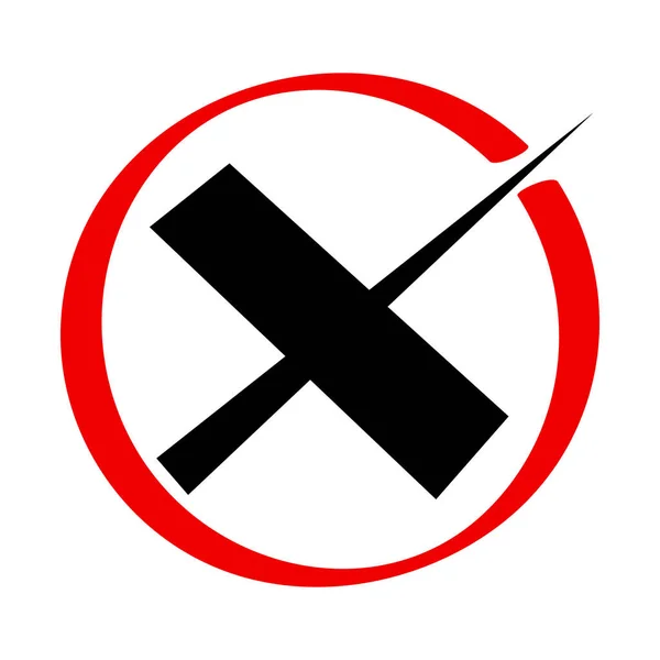赤のシンボルまたはXマーク — ストックベクタ