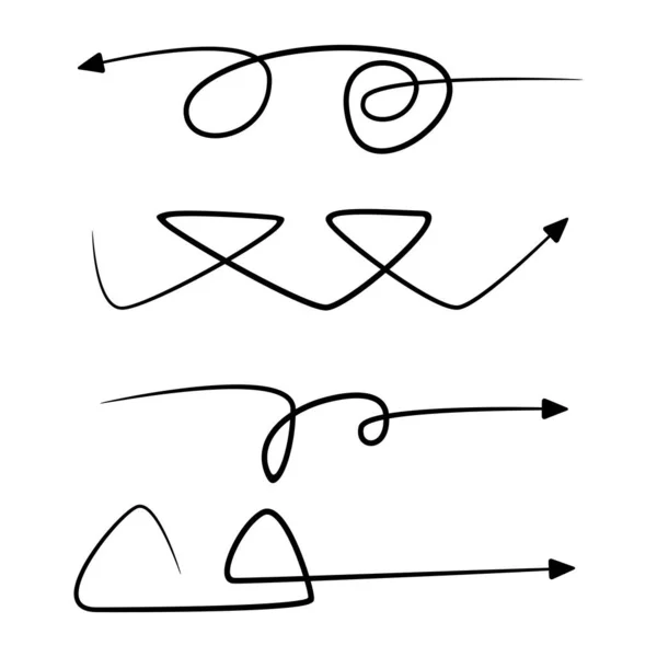 Conjunto Vectorial Flechas Dibujadas Mano — Archivo Imágenes Vectoriales