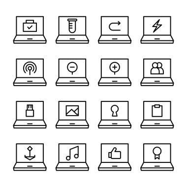 dizüstü bilgisayar arayüzü satır simgeleri ayarlandı