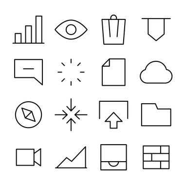 İnternet ve web simgeleri çizgi tasarımı