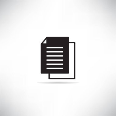 Beyaz arkaplanda belge ikonu vektör illüstrasyonu