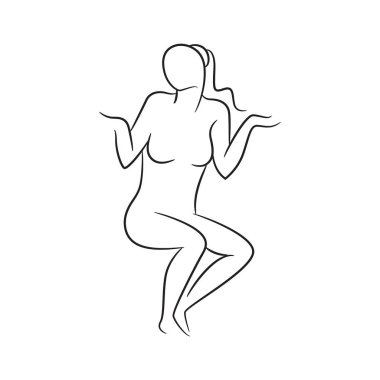 El çizimi eskiz çizimi, kadın vücudu, beyaz arka planda manken.