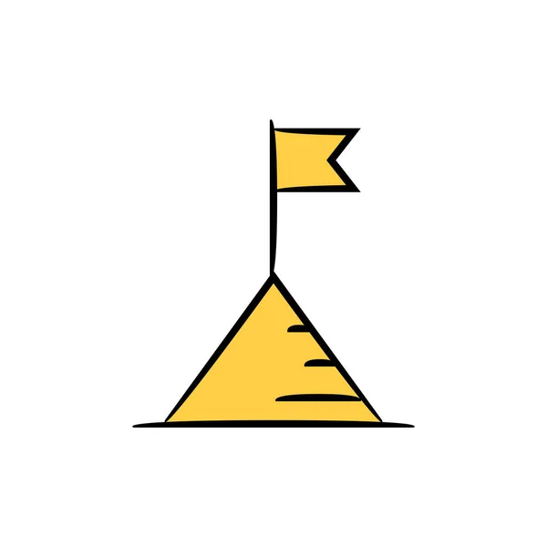 标志和成就概念图标矢量表示黄色手绘 — 图库矢量图片