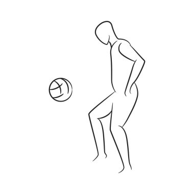 Beyaz arkaplanda el çizimi futbolcu ve futbolcu vektör çizimi