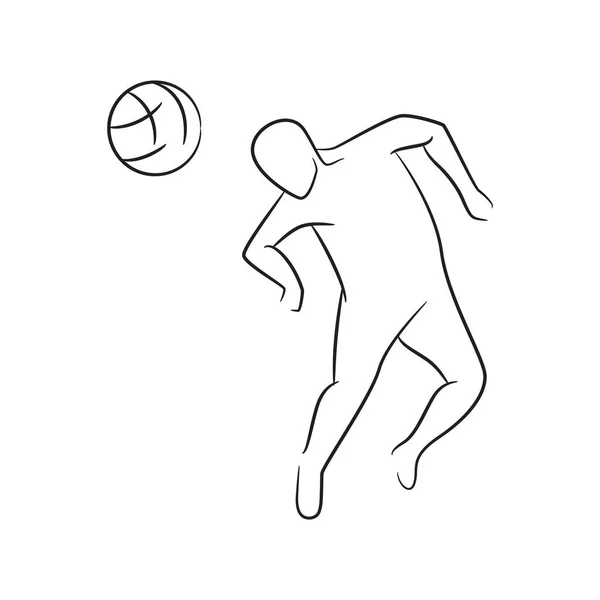 Joueur Football Dessiné Main Illustration Vectorielle Joueur Football Sur Fond — Image vectorielle