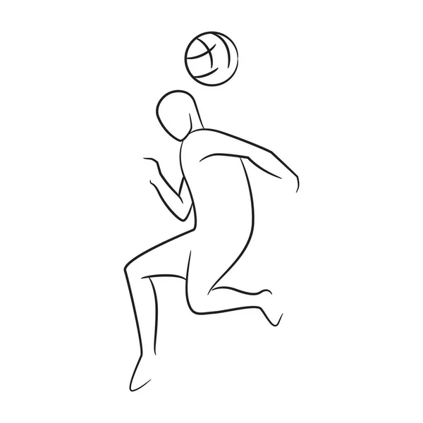 Mano Dibujado Jugador Fútbol Jugador Fútbol Vector Ilustración Sobre Fondo — Vector de stock