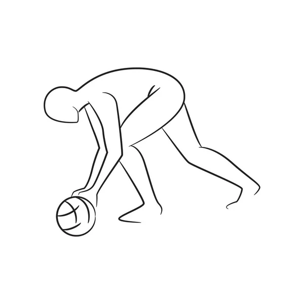 Рука Намальована Футболістка Футболістка Векторні Ілюстрації Білому Тлі — стоковий вектор