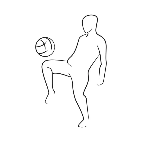 Jogador Futebol Desenhado Mão Jogador Futebol Ilustração Vetorial Sobre Fundo —  Vetores de Stock
