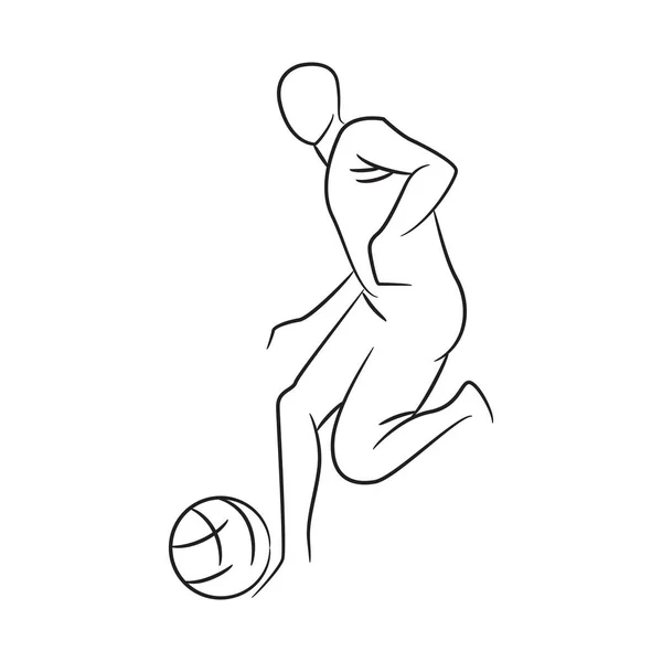 Handgezeichneter Fußballer Vektor Abbildung Des Fußballers Auf Weißem Hintergrund — Stockvektor