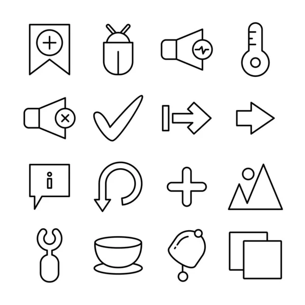 Line Web Vector Icons Set — Stock Vector