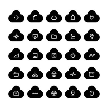 bulut sunucu ağ simgeleri ayarlandı