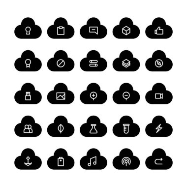 bulut sunucu ağ simgeleri ayarlandı