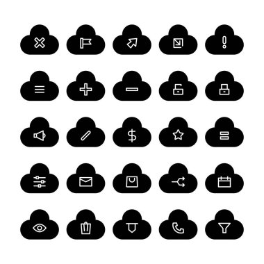 bulut sunucu ağ simgeleri ayarlandı