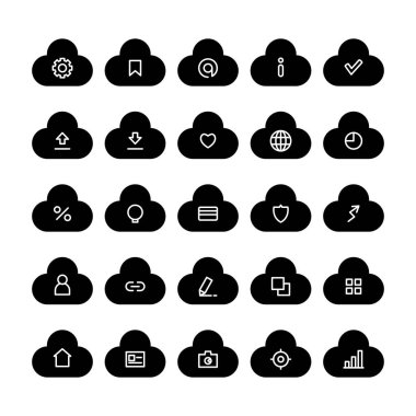 bulut sunucu ağ simgeleri ayarlandı