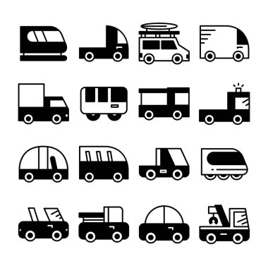 araba ve ulaşım simgeleri ayarlandı