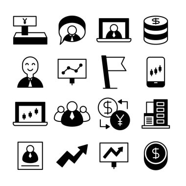 iş ve ofis simgeleri satırı