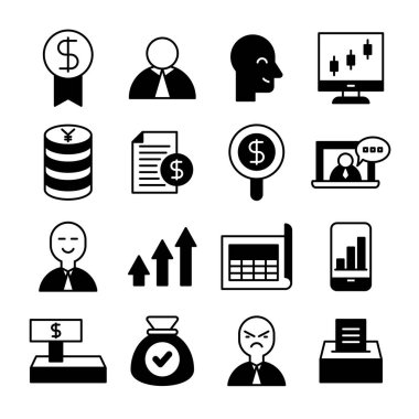 iş ve ofis simgeleri satırı