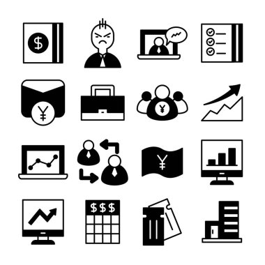 iş ve ofis simgeleri satırı