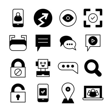 Web uygulaması, seo simgeleri vektör kümesi