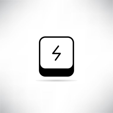 Gri arkaplan vektöründe gölgesi olan pil simgesi