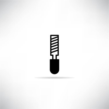 Gri arkaplan vektöründe gölgesi olan rasp simgesi