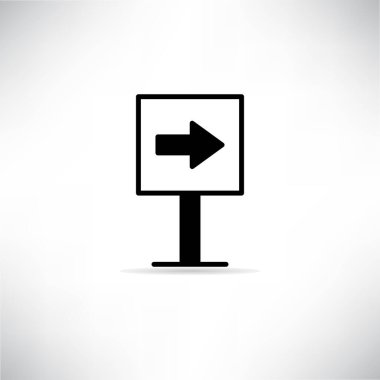 doğru yol ok işaret simgesi vektör illüstrasyonu