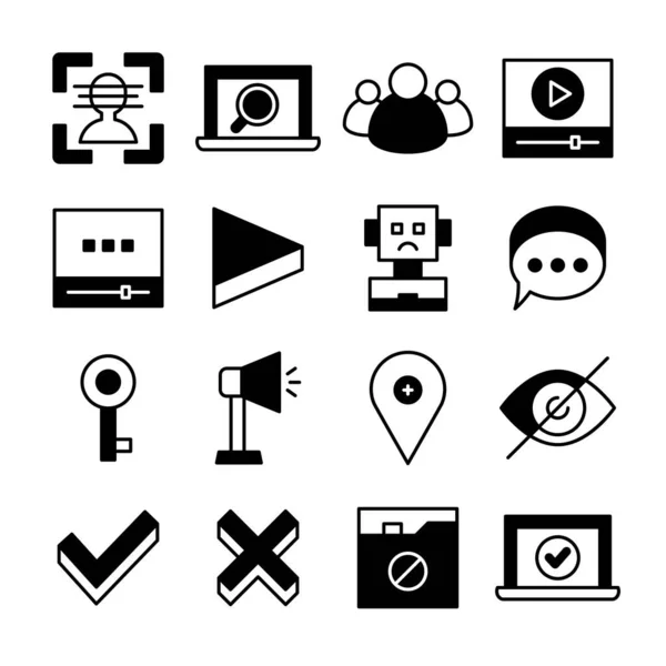 Web Application Line Icons Set — Stock Vector