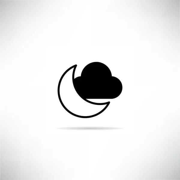 Maan Wolk Icoon Met Vector Illustratie — Stockvector