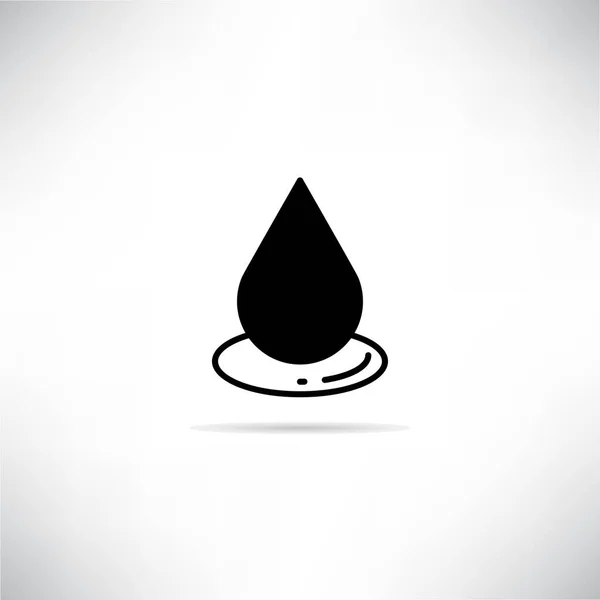 Icono Gota Agua Con Ilustración Vector Sombra Gota — Archivo Imágenes Vectoriales