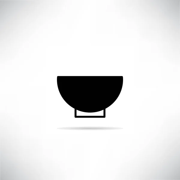 Icône Bol Soupe Avec Illustration Vectorielle Ombre Portée — Image vectorielle