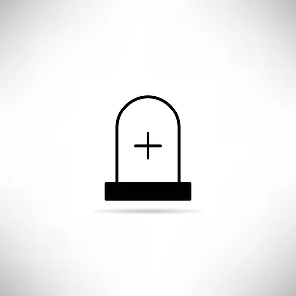 Icône Grave Avec Ombre Sur Fond Gris Vecteur — Image vectorielle
