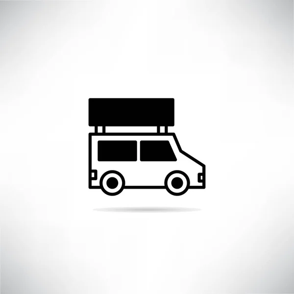 Рекламний Значок Фургона Тіні Сірому Фоні Вектор — стоковий вектор