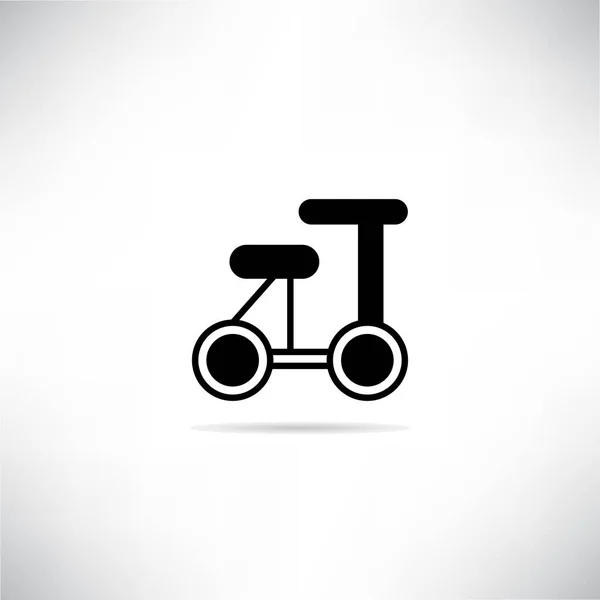 Fahrrad Symbol Schlagschatten Auf Grauem Hintergrund — Stockvektor