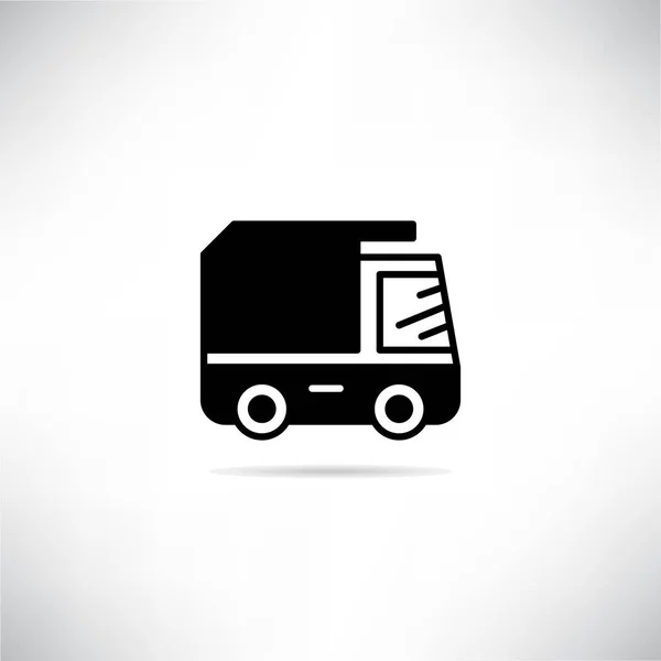 Truck Pictogram Drop Schaduw Grijze Achtergrond — Stockvector